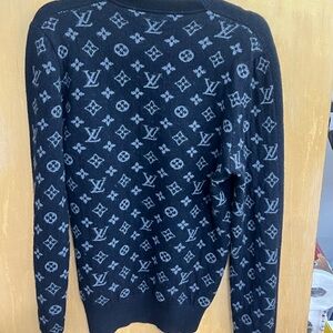 Louis Vuitton Black and Gray Monogram Sweater (Missing Original Tag)